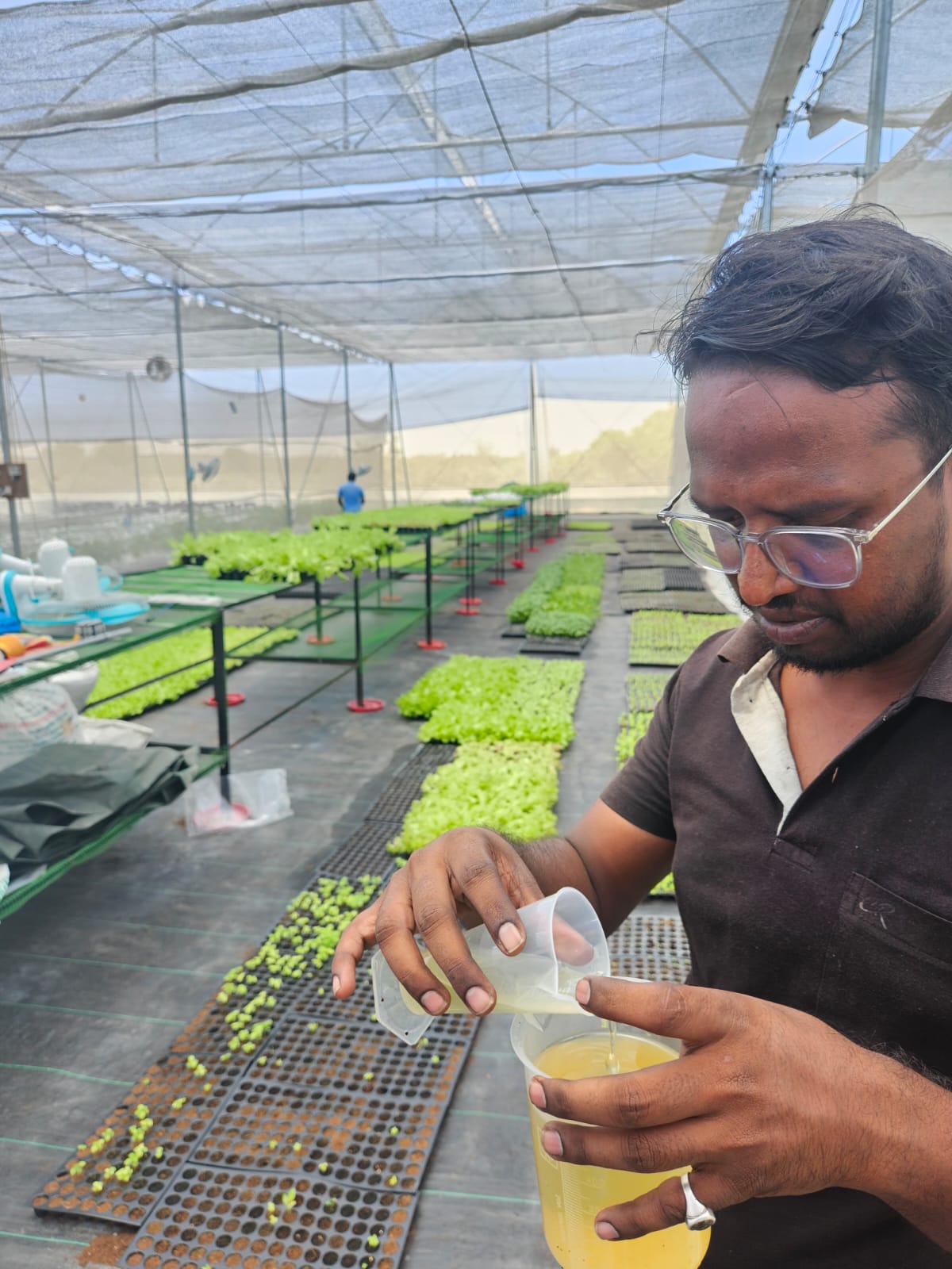 Measuring nutrients for the hydroponic beds